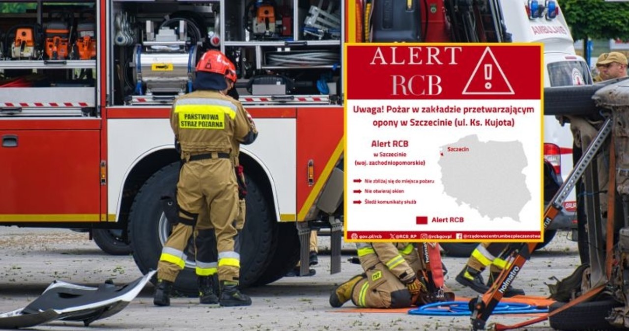 Alert RCB dla Szczecina. Pożar w zakładzie obróbki opon