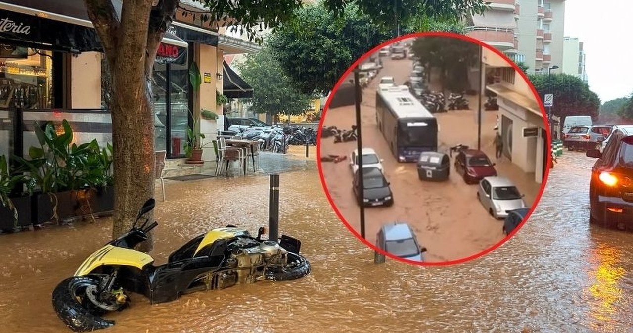 Zalane ulice, wojsko w akcji. Potężne ulewy na Ibizie