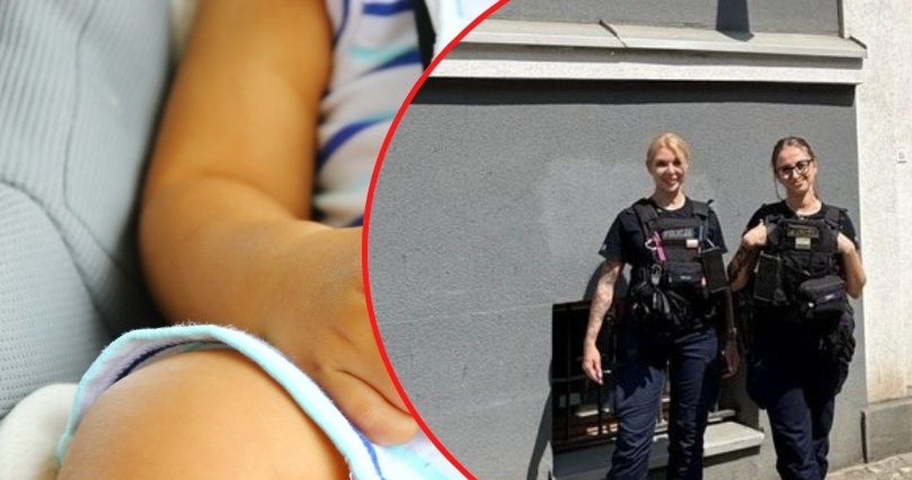 1,5-roczne dziecko zatrzasnęło się w aucie na parkingu. Policjantki musiały wybić szybę