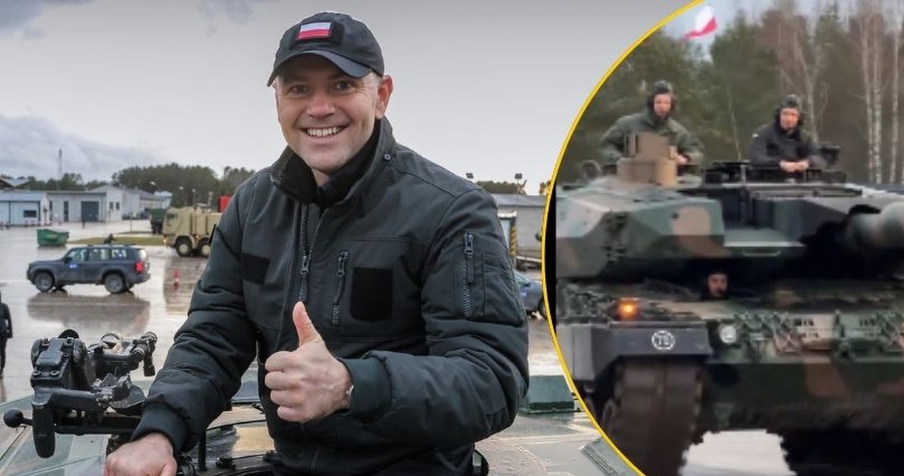 Przejażdżka czołgiem, uściski dłoni. Nawrocki odwiedził żołnierzy na Łotwie