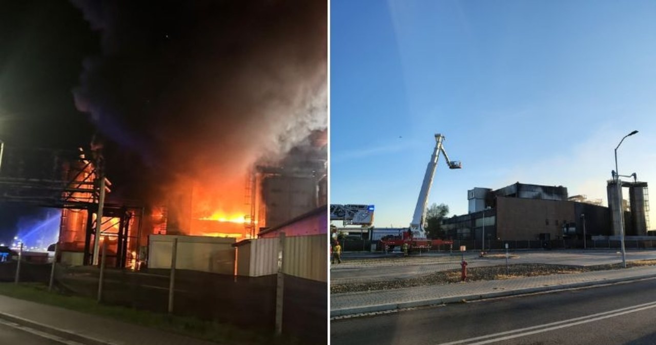 Pożar w zakładzie obróbki opon. RCB wydało alert, wojewoda uspokaja