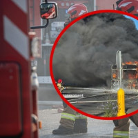 Gigantyczny pożar autobusu MPK w Poznaniu. Nad miastem unosił się czarny dym