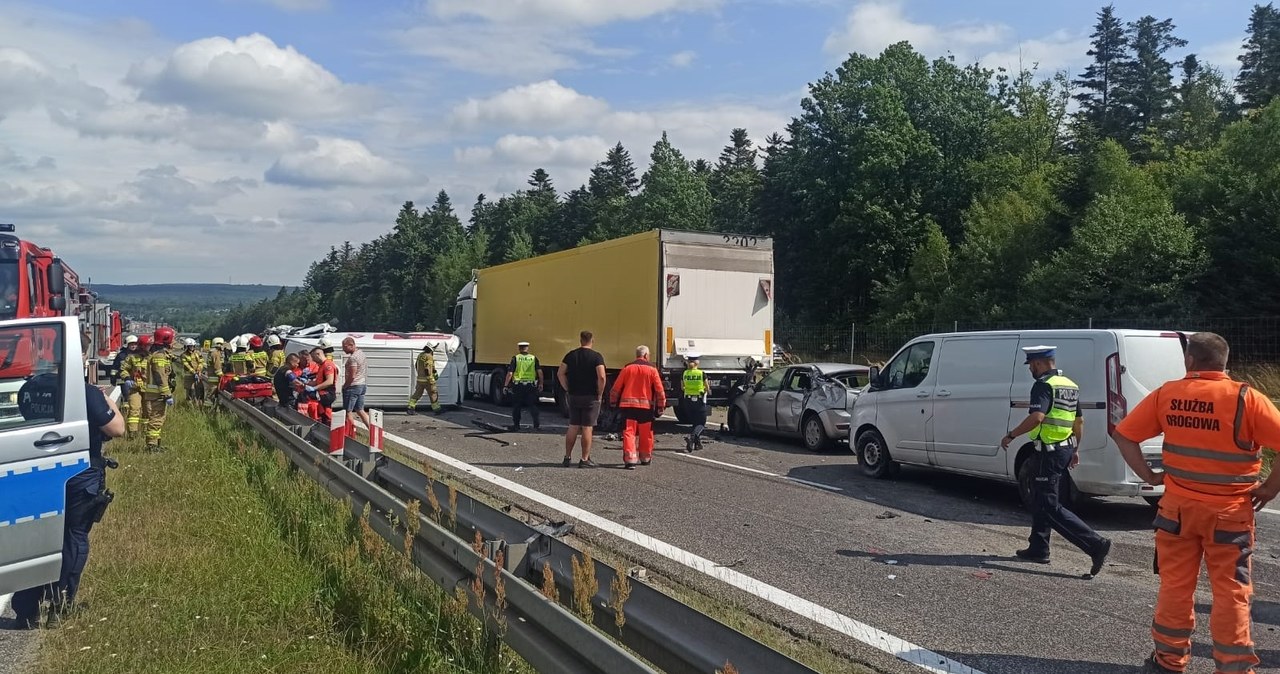 Karambol na S7. Trasa w kierunku Warszawy była zablokowana