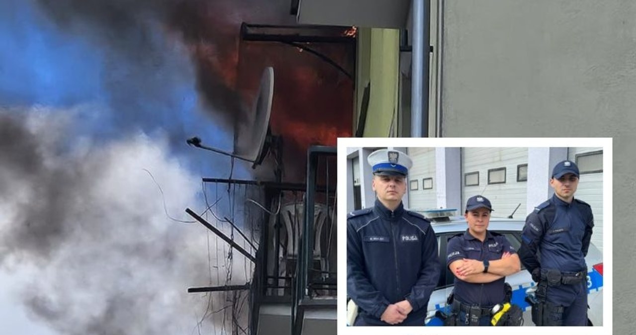 Nieprzytomny mężczyzna w płonącym mieszkaniu. Na ratunek ruszyli mu policjanci