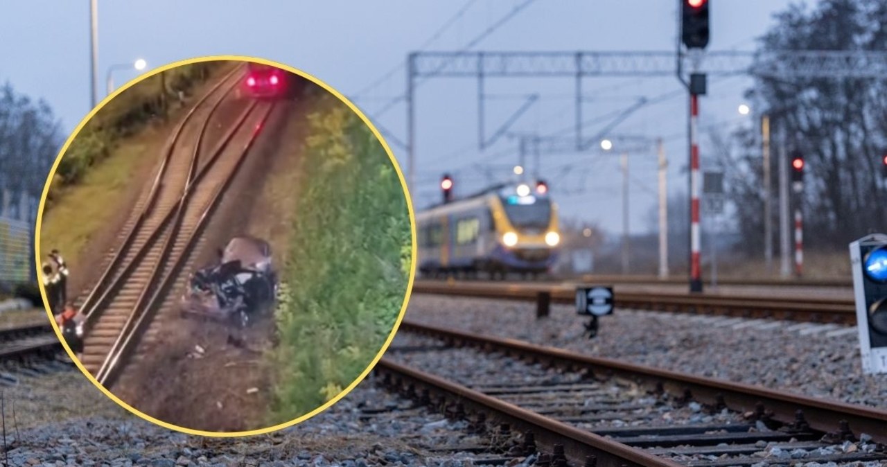 Samochód wypadł z wiaduktu na tory kolejowe. Pociąg zmiażdżył osobówkę