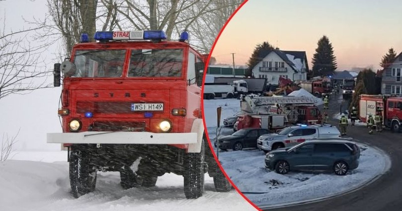 ​Pożar magazynu w Tomaszowie. Zawalił się dach