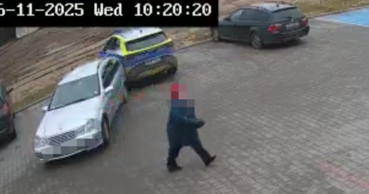 Zostawił żonę w aucie. Stoczyło się i wjechało w radiowóz