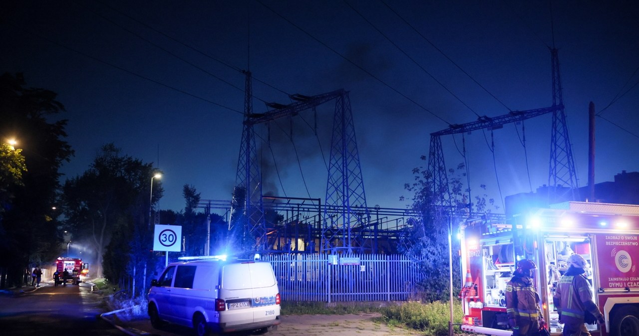 Pożar stacji energetycznej w Warszawie