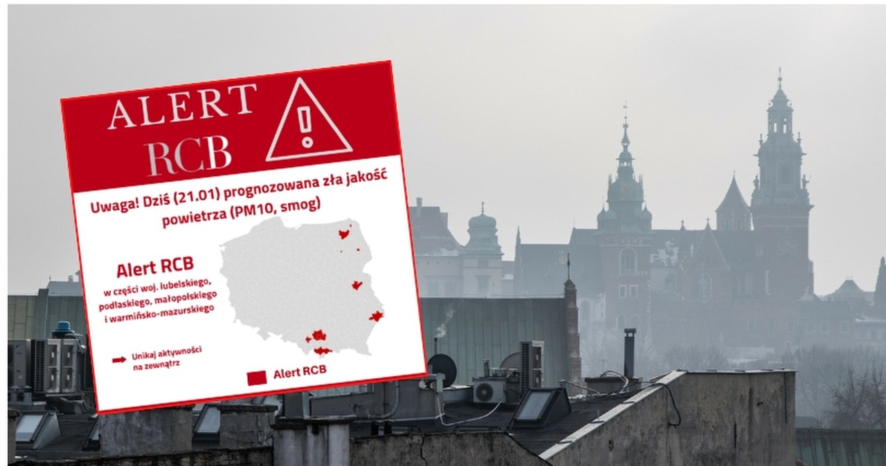 Zła jakość powietrza. Rozesłano alert RCB