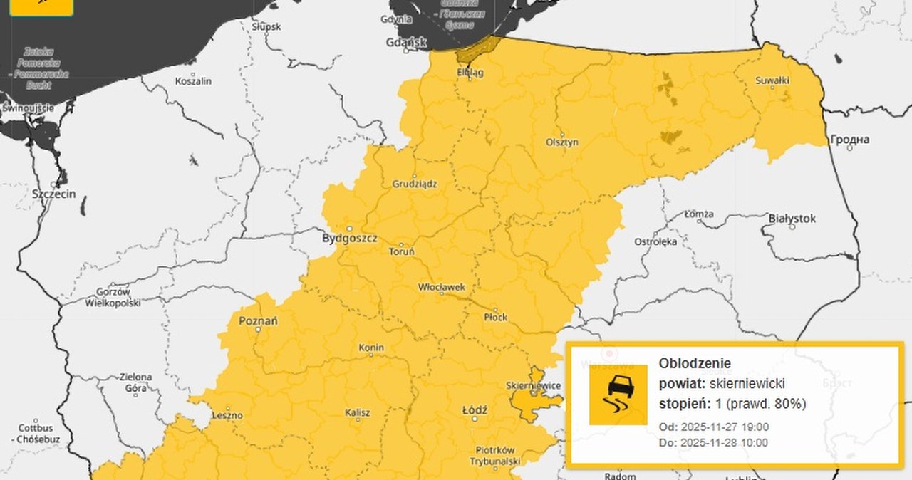Pół Polski na żółto. IMGW wydał ostrzeżenia