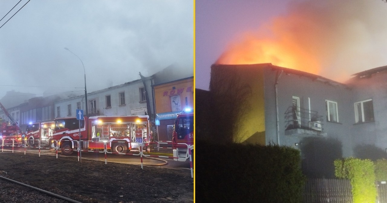 Pożar kamienicy w Będzinie. Kilkugodzinna walka z ogniem