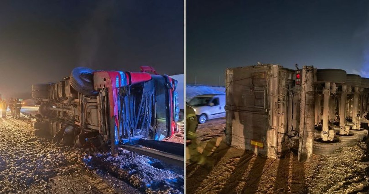 Wysypane zboże i przewrócony tir. Poważne utrudnienia na obwodnicy Trójmiasta
