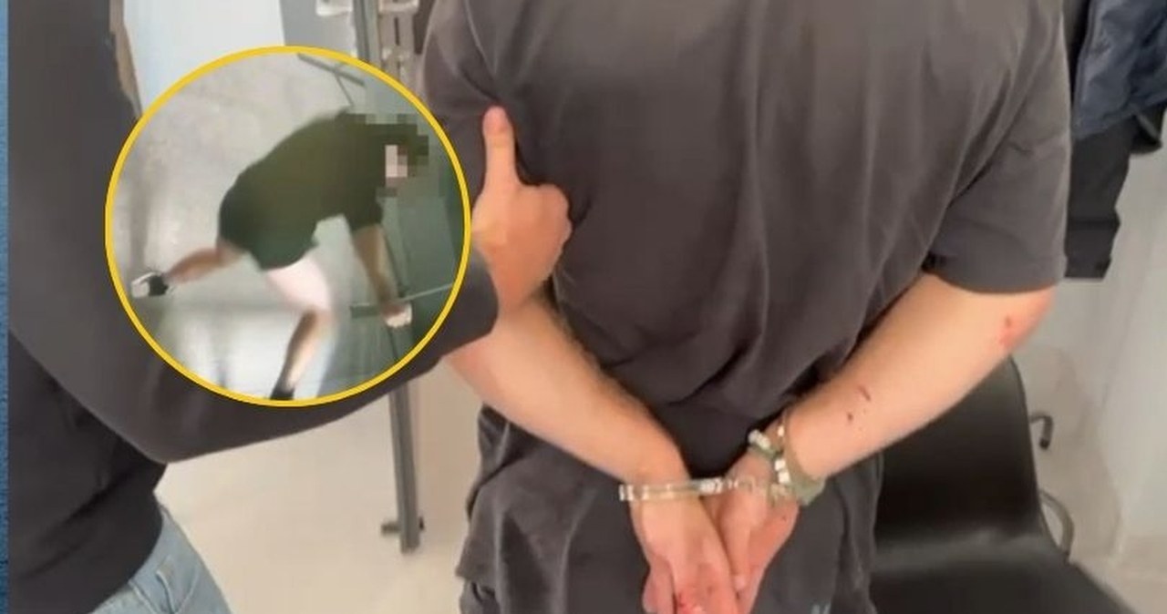 W samej bieliźnie niszczył i plądrował szkołę. Policja pokazała film