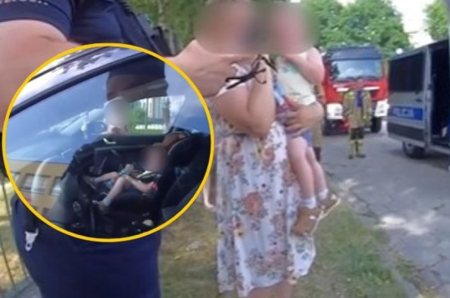 Chwila nieuwagi matki dwulatka i auto zamieniło się w piekarnik. Policjant musiał „nurkować”