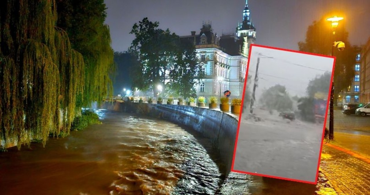 Pogotowie przeciwpowodziowe w Bielsku-Białej. Ulewne deszcze nie dają za wygraną