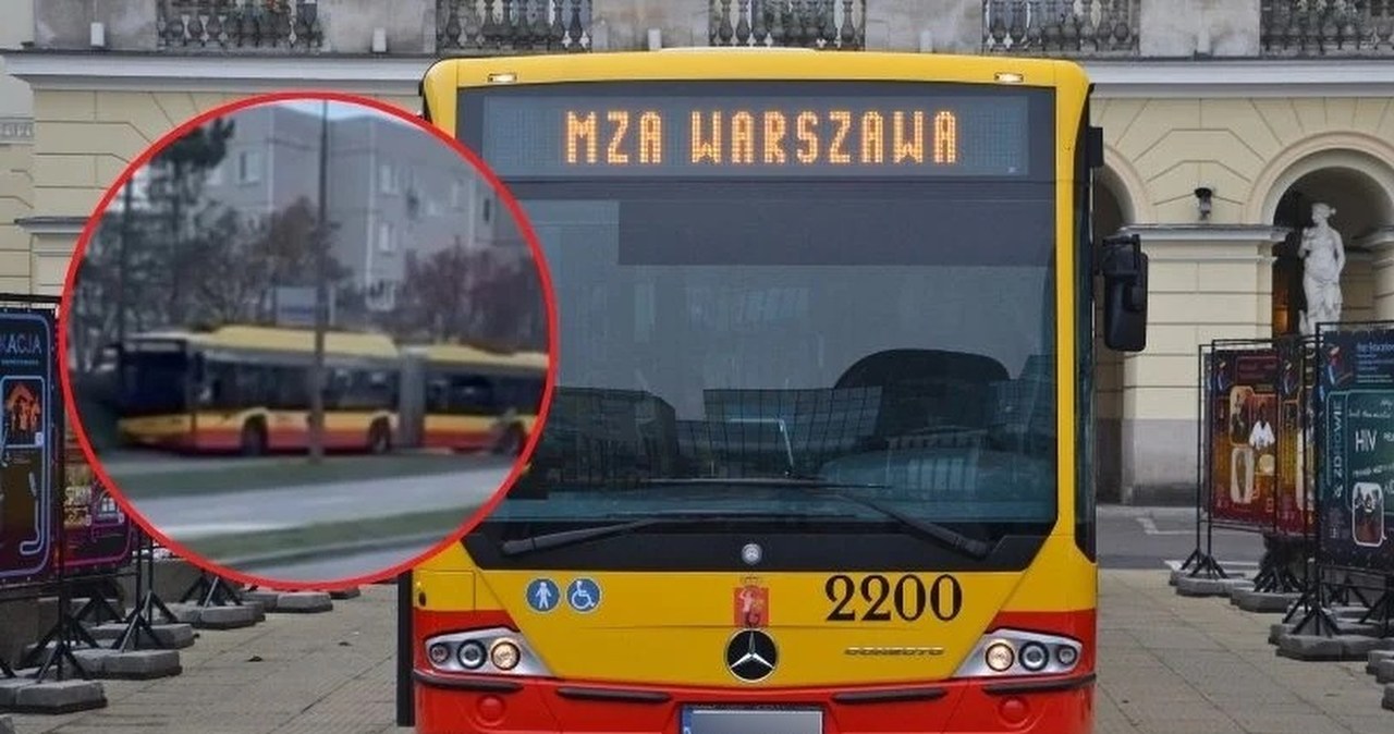 Kierowca autobusu wjechał na ścieżkę rowerową. Zaskakujące nagranie z Warszawy