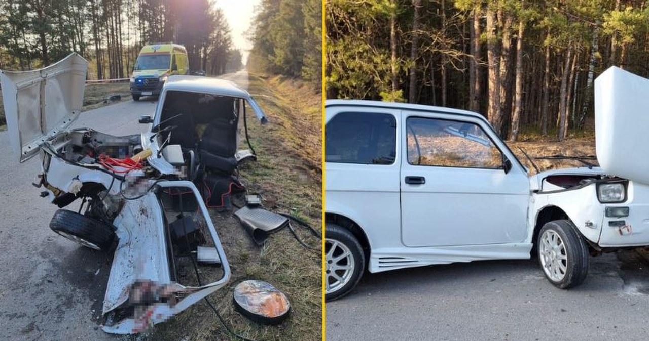 Groźnie wyglądający wypadek na Lubelszczyźnie. "Maluch" rozerwany na pół