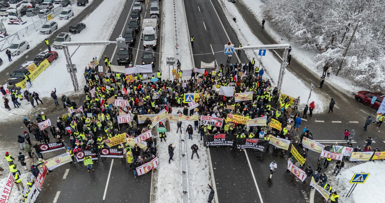 Korki na zakopiance. Protest mieszkańców w sprawie nowej S7
