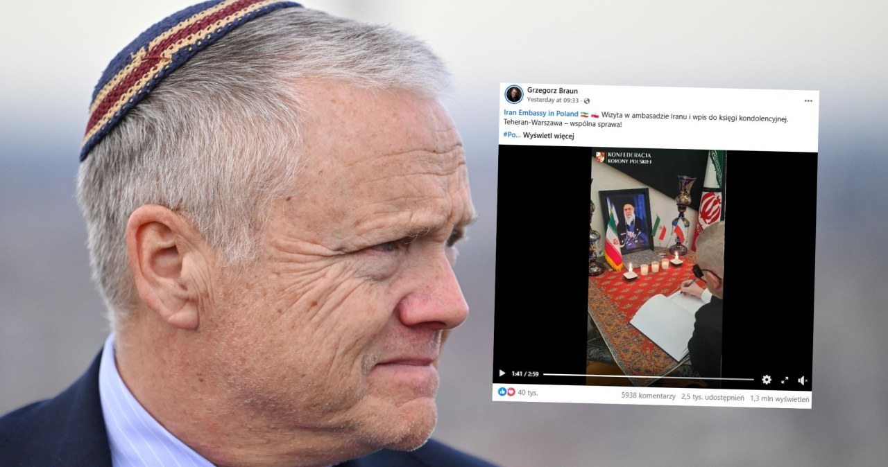 "Ameryka nie zapomni". Ambasador USA reaguje na zachowanie Grzegorza Brauna