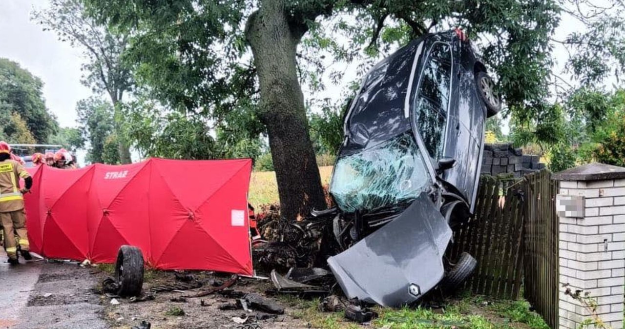 Tragedia pod Lelowem. Kierowca zginął, w aucie dziecko