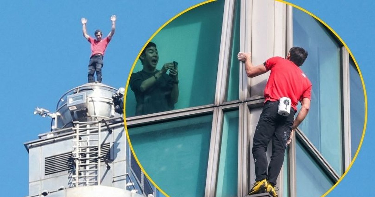 Bez zabezpieczeń i czasem bez rąk. Widowiskowa wspinaczka na Taipei 101
