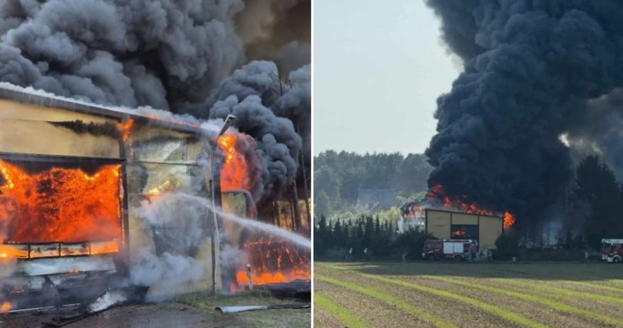 Pożar hali w Kujawsko-Pomorskiem. Jest apel do mieszkańców