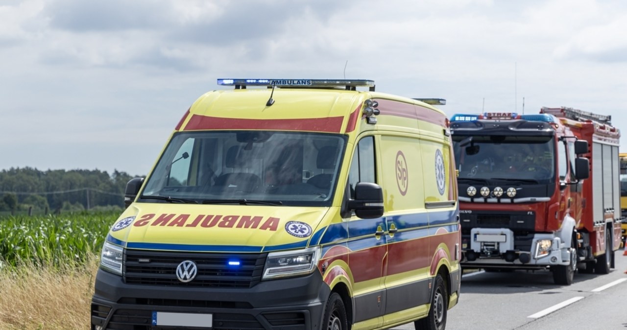 Wypadek busa koło Łomży. 8 osób rannych