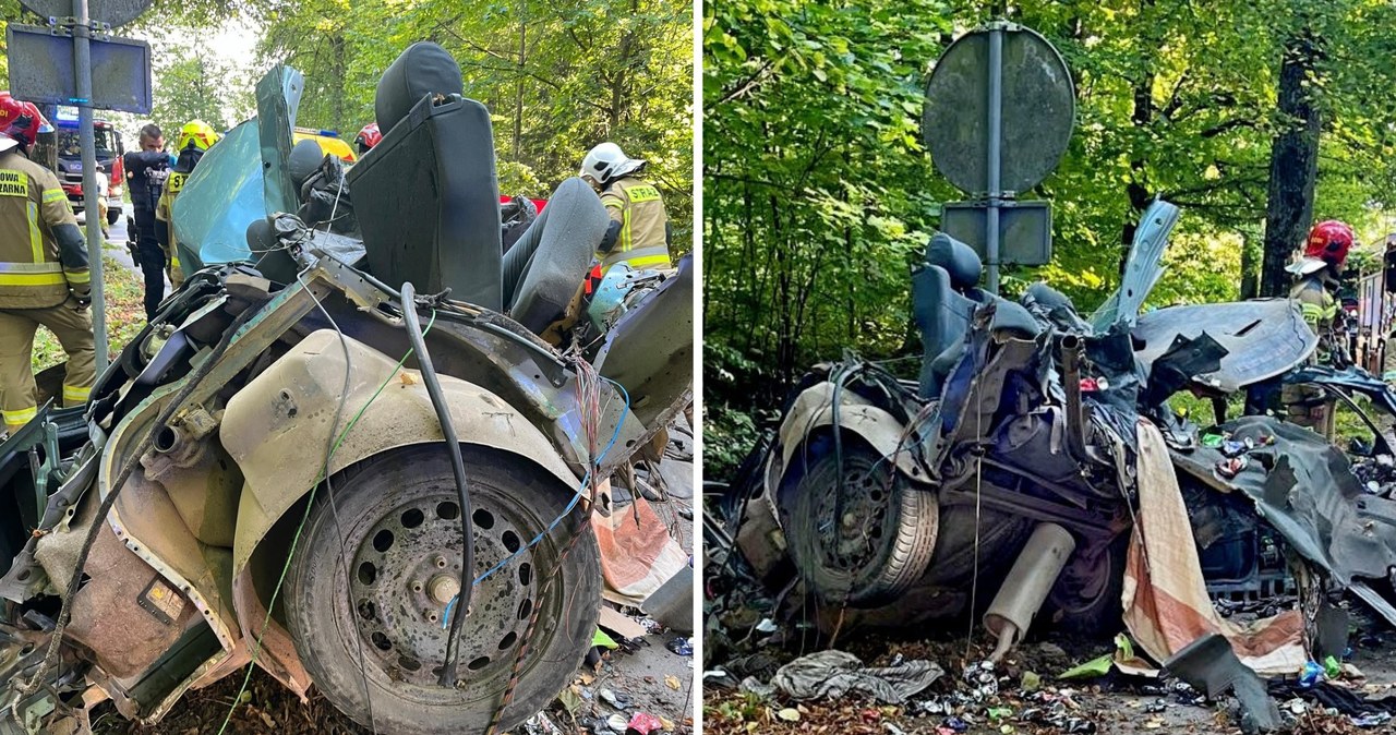 Z auta zostały strzępy, 27-latek nie żyje. Policja szuka świadków wypadku