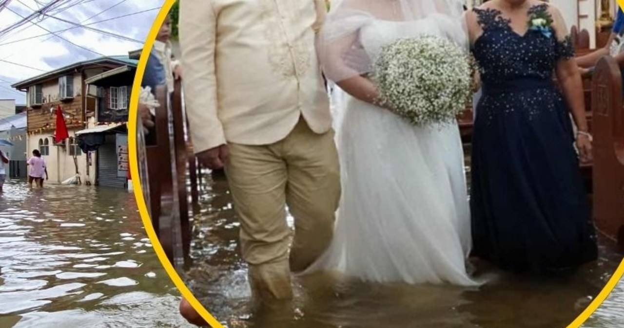 Ślub po kolana w wodzie. Te zdjęcia obiegły cały świat