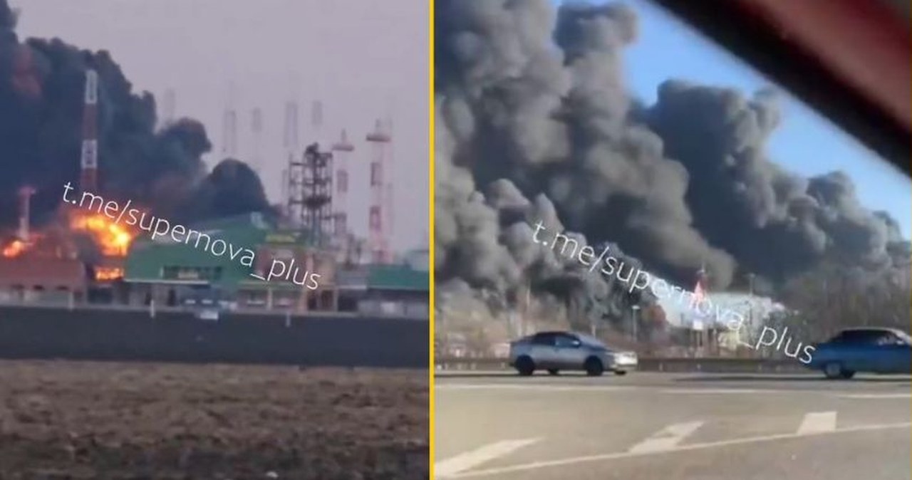 Rosyjski węzeł naftowy w ogniu. Ukraińcy wykorzystali drony