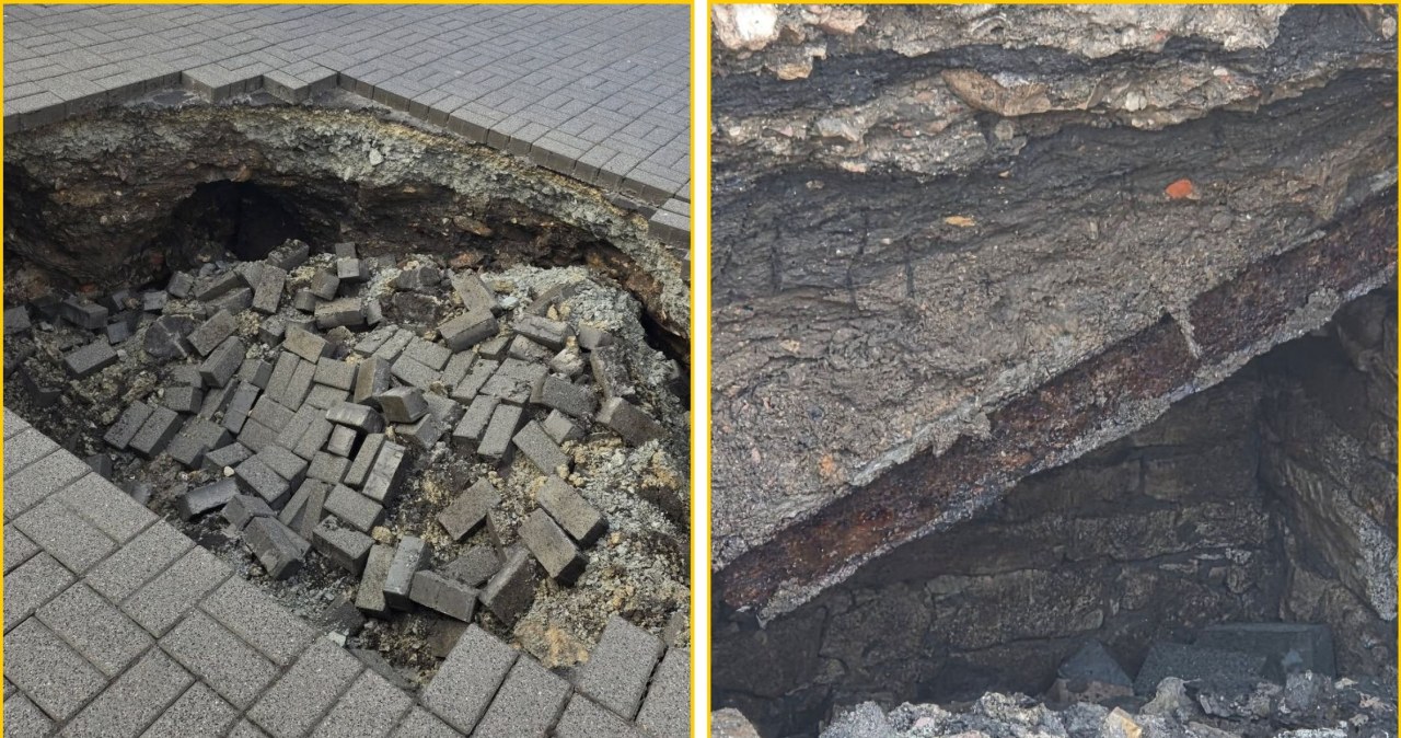 Zapadlisko w centrum Olkusza. W tle historia dawnego szpitala