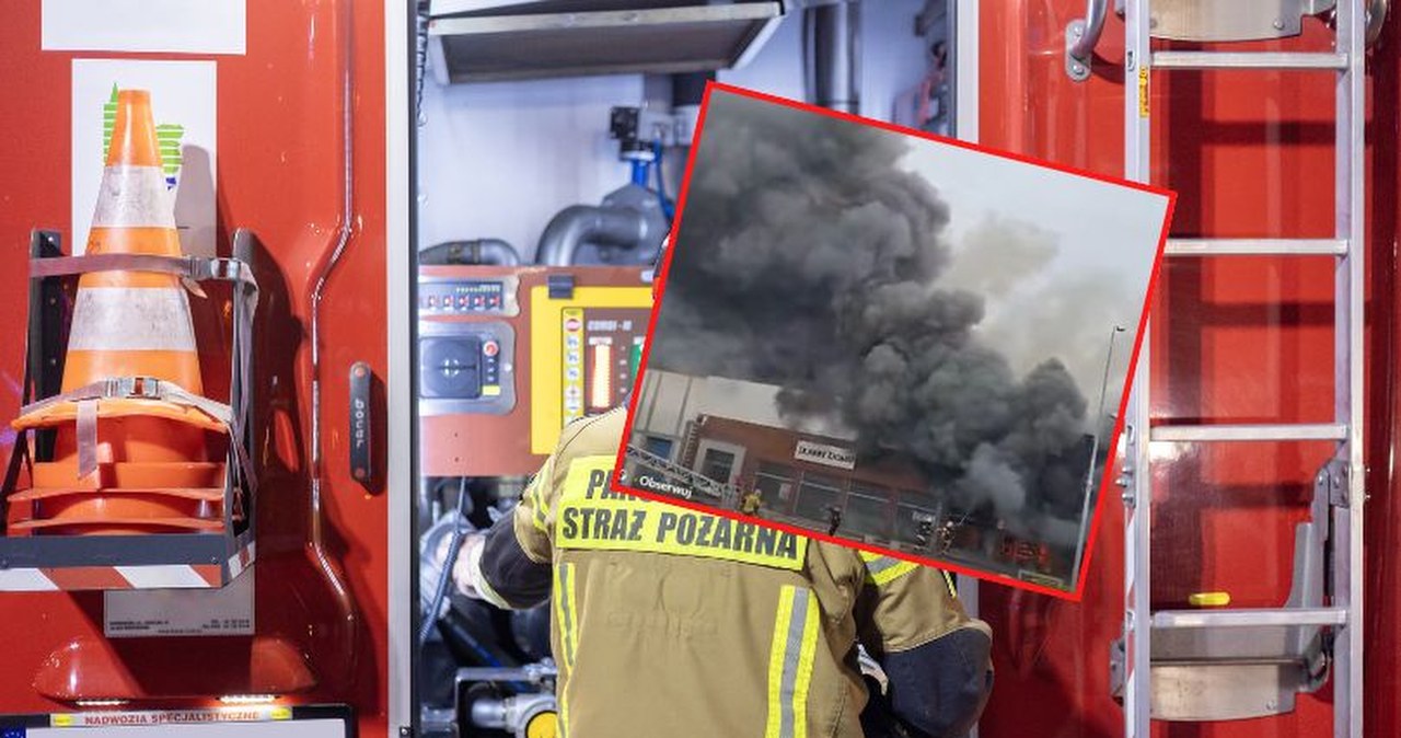 Potężny pożar chińskiego marketu. Trwa akcja strażaków