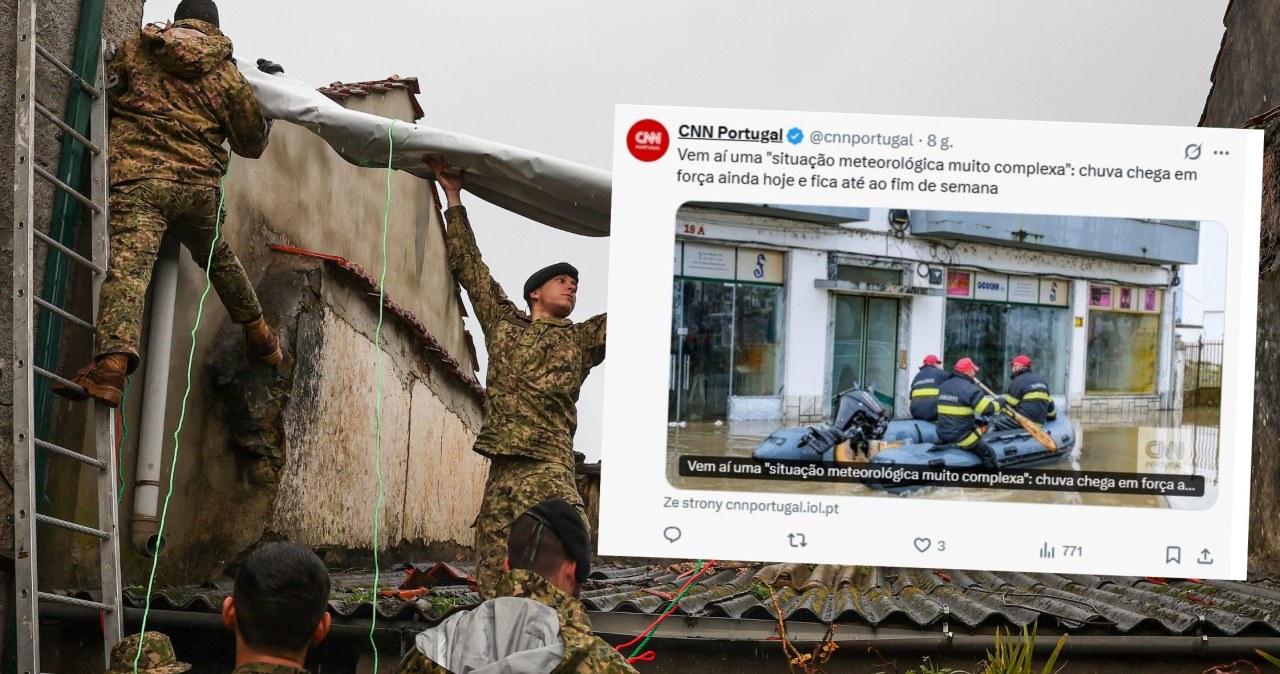 Portugalia pod wodą. Setki nieprzejezdnych dróg, 100 tys. domów bez prądu