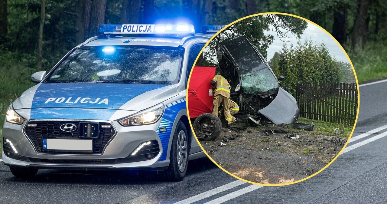 Tragedia pod Lelowem. Kierowca poniósł śmierć na miejscu, w aucie dziecko