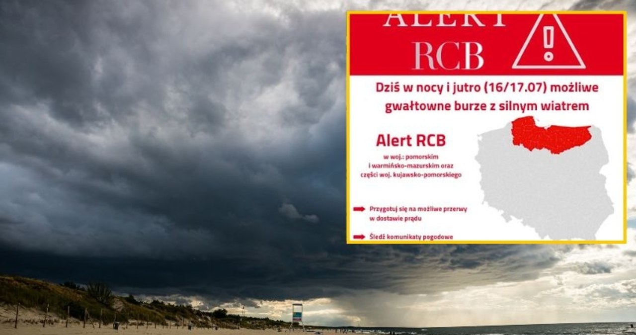 Groźna pogoda na północy Polski. Alert RCB dla część Pomorza