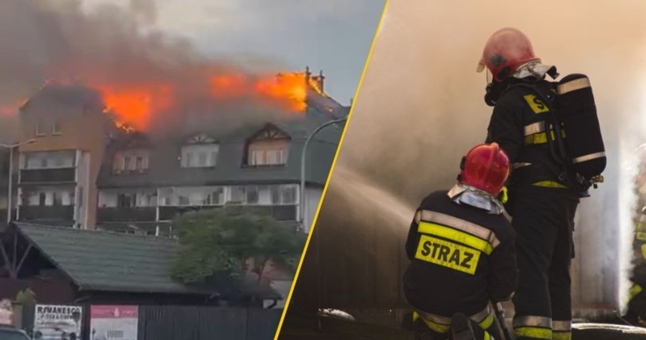 Duży pożar pod Warszawą. Pali się blok