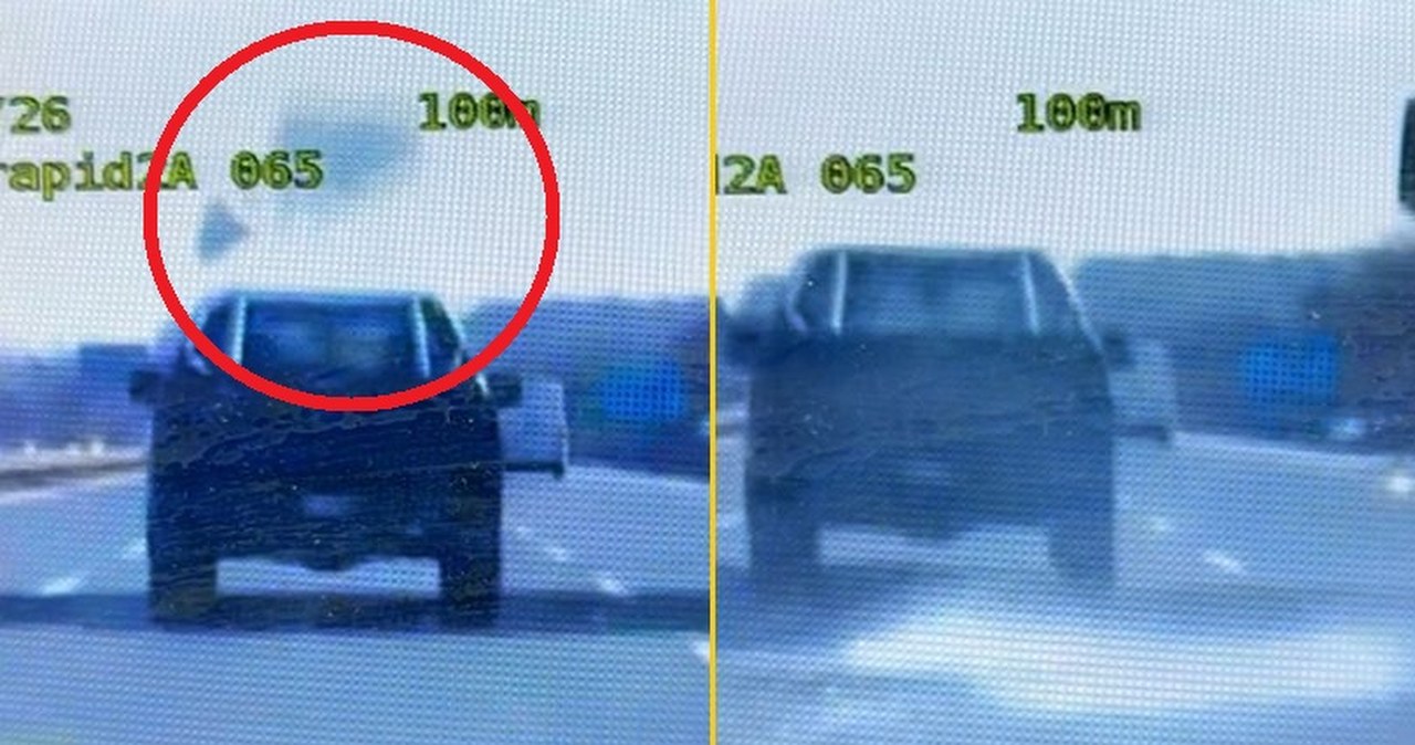 Bryła lodu spadła z auta na A4. Słony mandat, wideo ku przestrodze