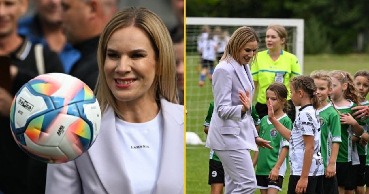 Pierwsze wystąpienie Marty Nawrockiej w nowej roli. Mówiła o futbolu
